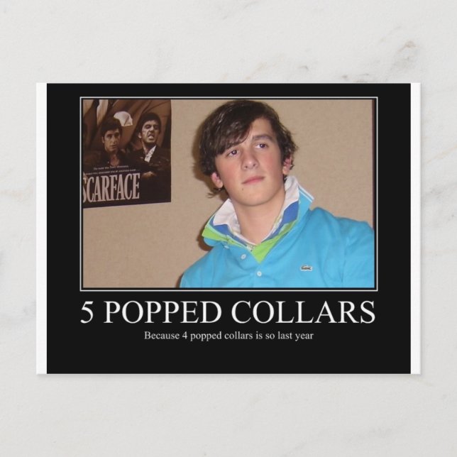 Five Popped Collars Cool Postcard (Front)