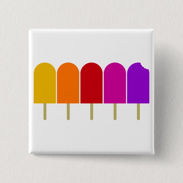 Five Popsicles 2 Inch Square Button (Front)