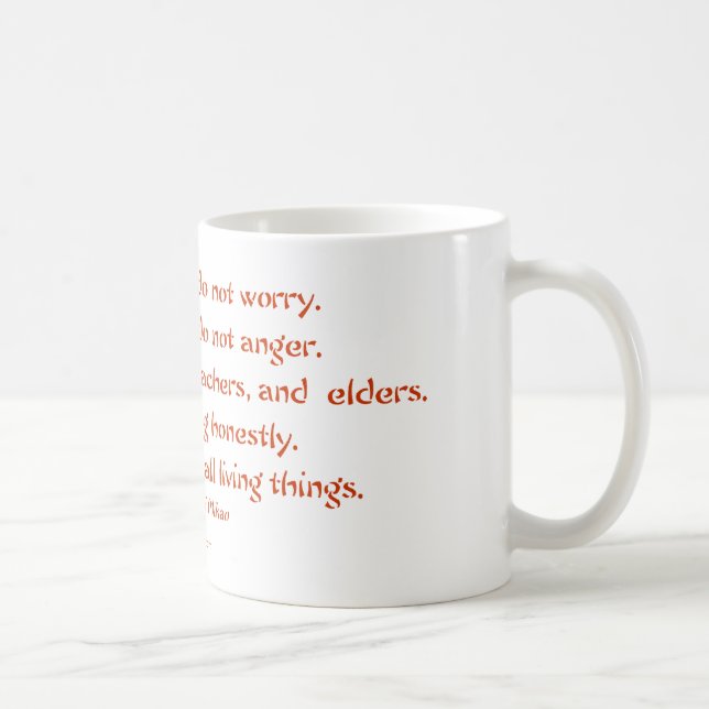Five Precepts of Reiki: Words to Live By Coffee Mug (Right)