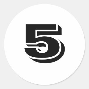 Five Small Round White Number Stickers by Janz
