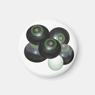 Five Stacked Lawn Bowls, Magnet