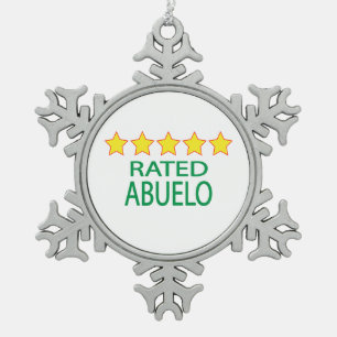 Five Star Abuelo Snowflake Pewter Christmas Ornament