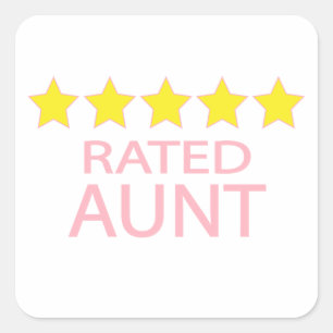 Five Star Aunt Square Sticker