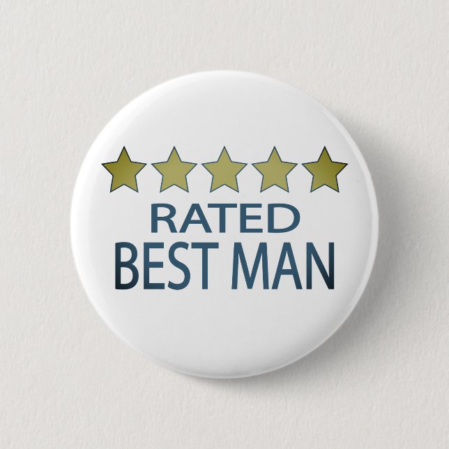 Five Star Best Man 2 Inch Round Button (Front)