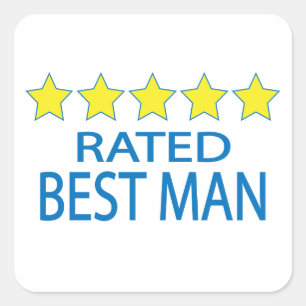 Five Star Best Man Square Sticker