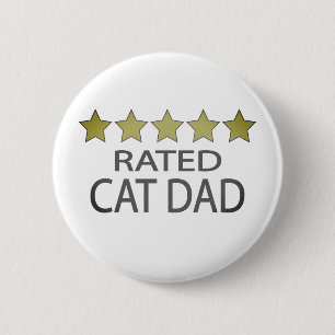 Five Star Cat Dad 2 Inch Round Button