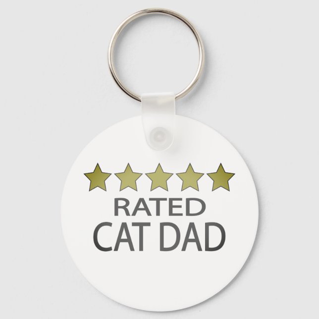 Five Star Cat Dad Keychain (Front)