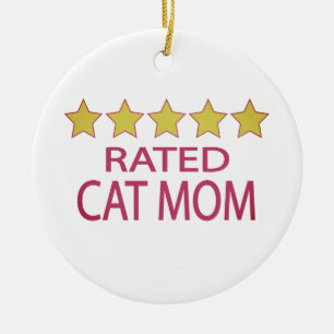 Five Star Cat Mom Ceramic Ornament
