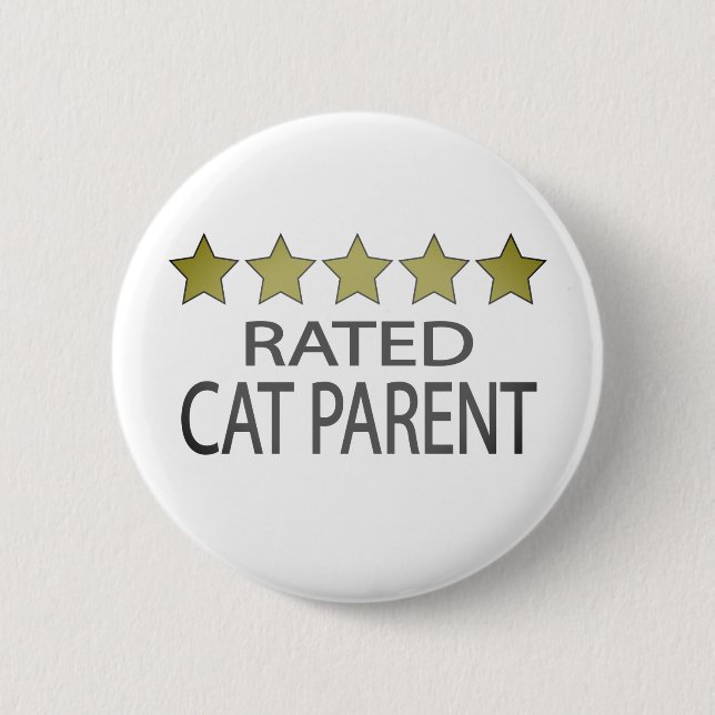 Five Star Cat Parent 2 Inch Round Button (Front)