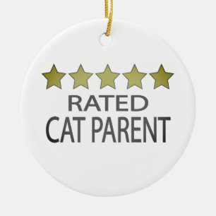 Five Star Cat Parent Ceramic Ornament