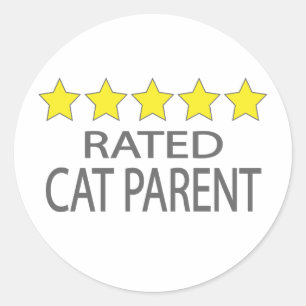 Five Star Cat Parent Classic Round Sticker