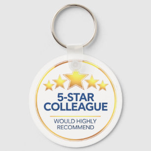 Five Star Colleague, Workmate Gift, Review Keychain