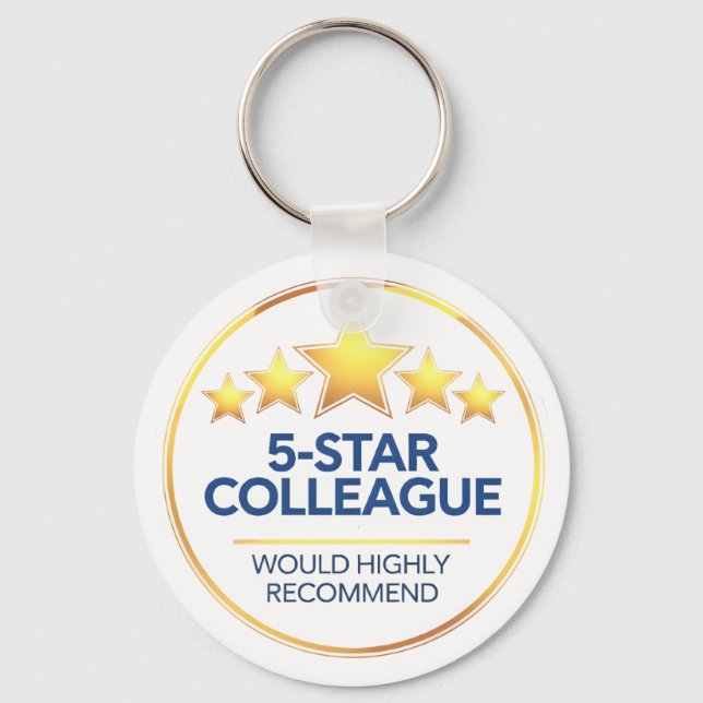 Five Star Colleague, Workmate Gift, Review Keychain (Front)