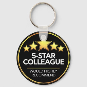 Five Star Colleague, Workmate Gift, Review Keychain