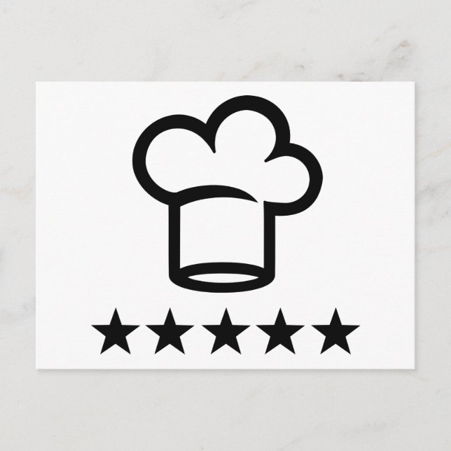 Five star cooking hat postcard (Front)