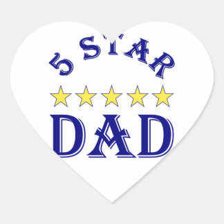 Five Star Dad Heart Sticker
