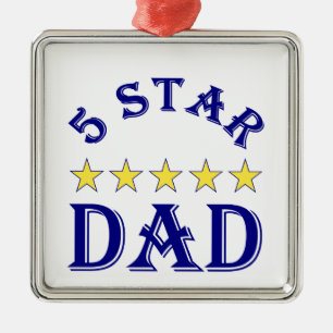 Five Star Dad Metal Ornament