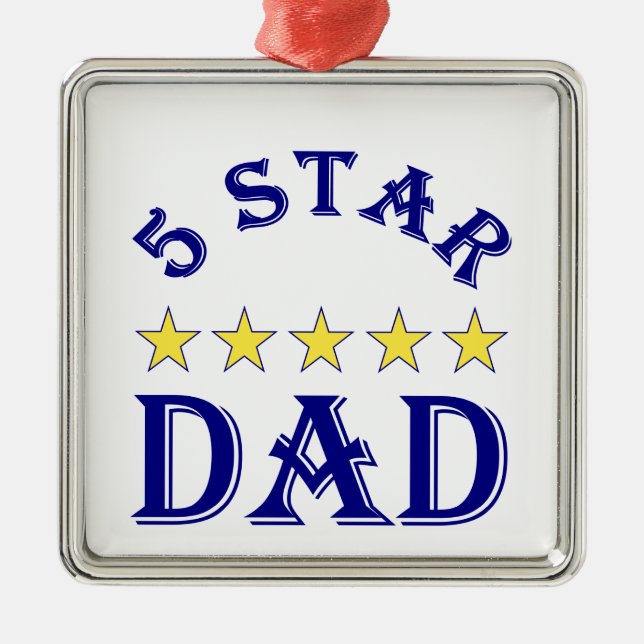 Five Star Dad Metal Ornament (Front)