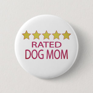 Five Star Dog Mom 2 Inch Round Button