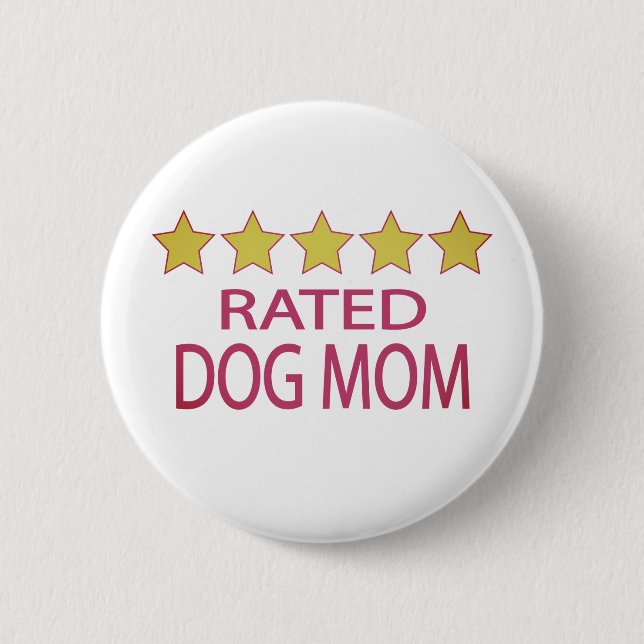 Five Star Dog Mom 2 Inch Round Button (Front)