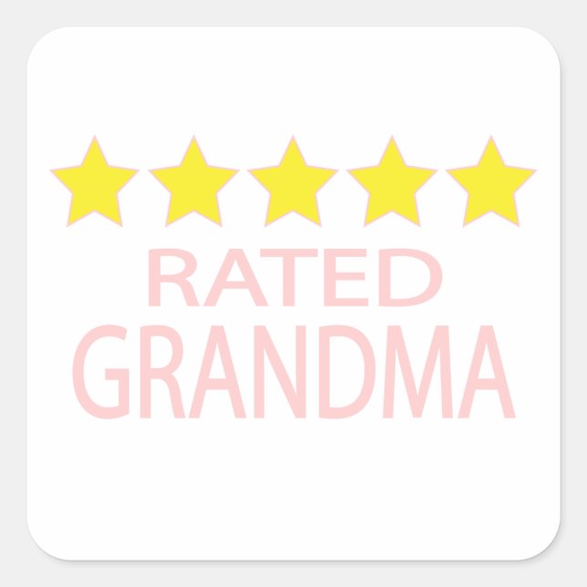 Five Star Grandma Square Sticker (Front)