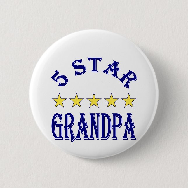 Five Star Grandpa 2 Inch Round Button (Front)