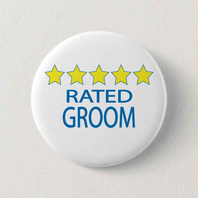 Five Star Groom 2 Inch Round Button (Front)
