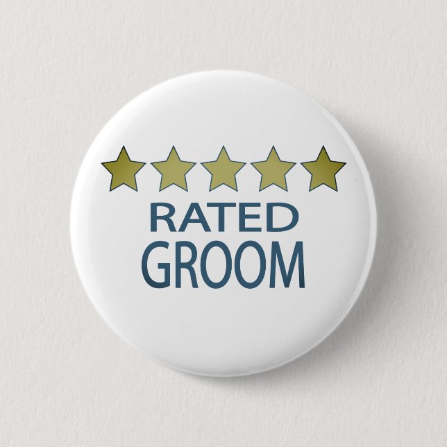 Five Star Groom 2 Inch Round Button (Front)