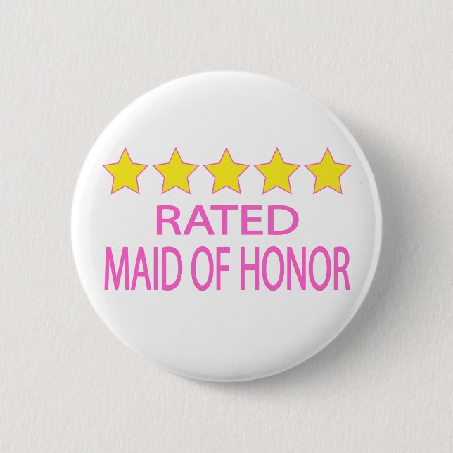Five Star Maid of Honour 2 Inch Round Button (Front)