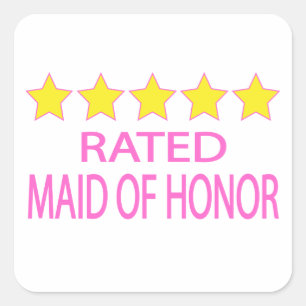 Five Star Maid of Honour Square Sticker