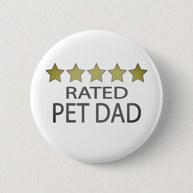 Five Star Pet Dad 2 Inch Round Button (Front)