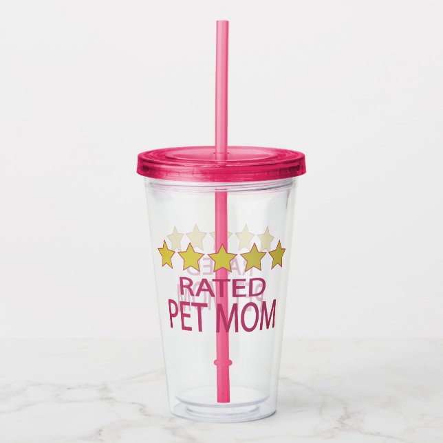 Five Star Pet Mom Acrylic Tumbler (Front)