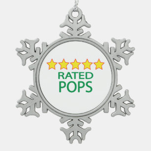 Five Star Pops Snowflake Pewter Christmas Ornament