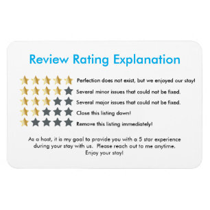 Five Star Review Rating Magnet