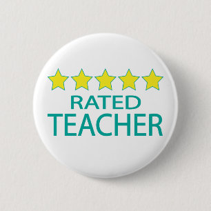 Five Star Teacher 2 Inch Round Button