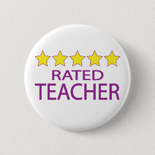 Five Star Teacher 2 Inch Round Button