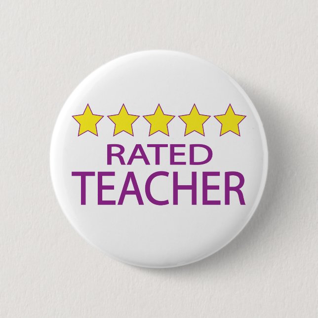 Five Star Teacher 2 Inch Round Button (Front)