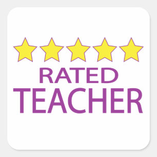 Five Star Teacher Square Sticker