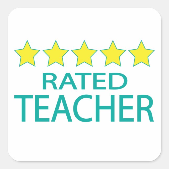 Five Star Teacher Square Sticker (Front)