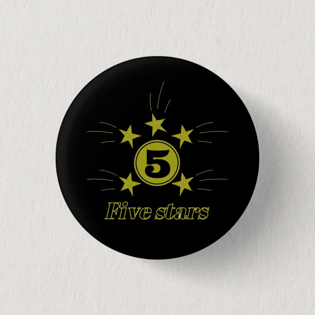 five stars celebration style 1 inch round button (Front)