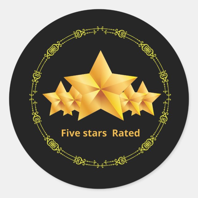 five stars rated Bracelet style Classic Round Sticker (Front)