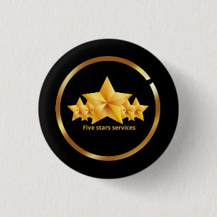 Five stars services  1 inch round button