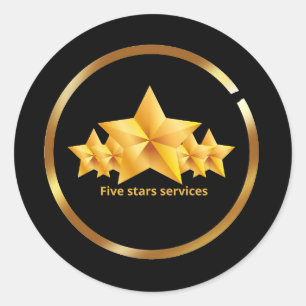 Five stars services  classic round sticker