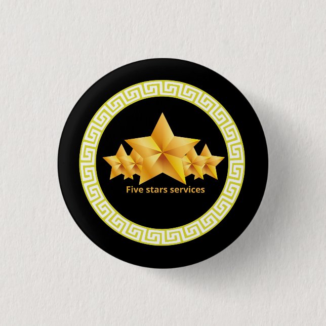 Five stars services cool 1 inch round button (Front)