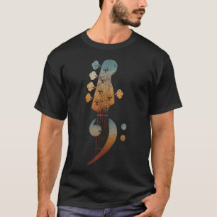 Five String Bass Guitar Bass Clef For Bassist Vint T-Shirt