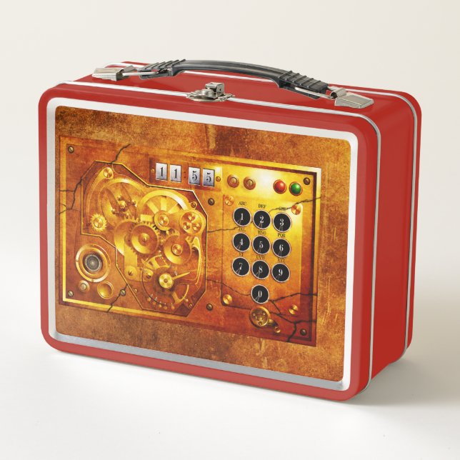 Five to of 12 Steampunk clock Grunge Case-Mate iPh Metal Lunch Box (Front)