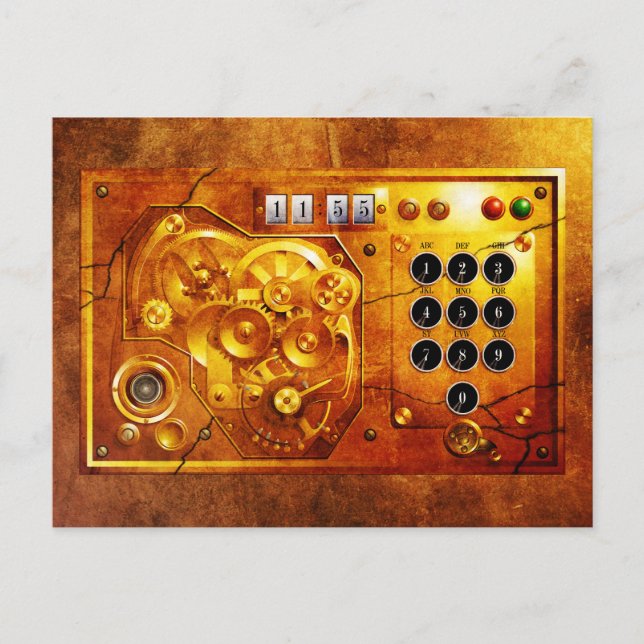 Five to of 12 Steampunk clock Grunge Postcard (Front)