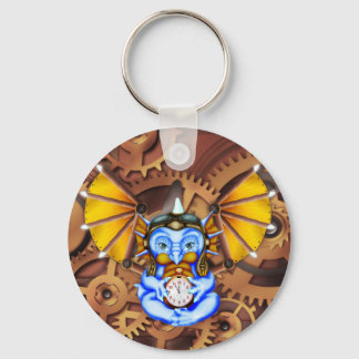 "Five to Twelve" steampunk dragon keychain