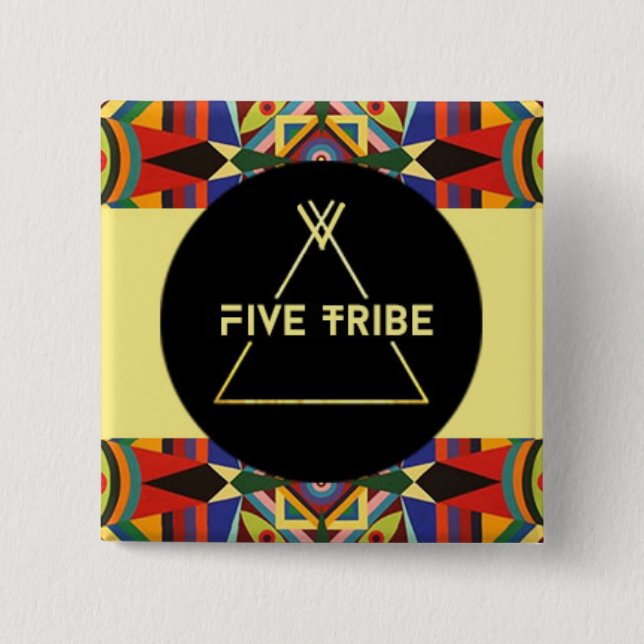 Five Tribe square button (Front)