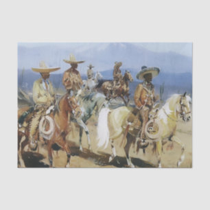 Five Vaqueros on Horseback by Edward Borein Tissue Paper